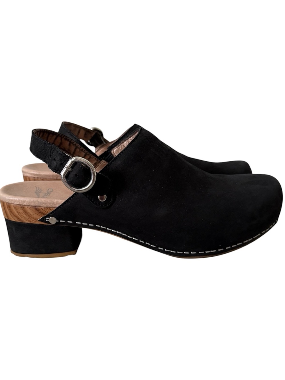 NWOT Dansko Marty Black Nubuck Leather Clog Convertible Back Strap Sz 10.5-11